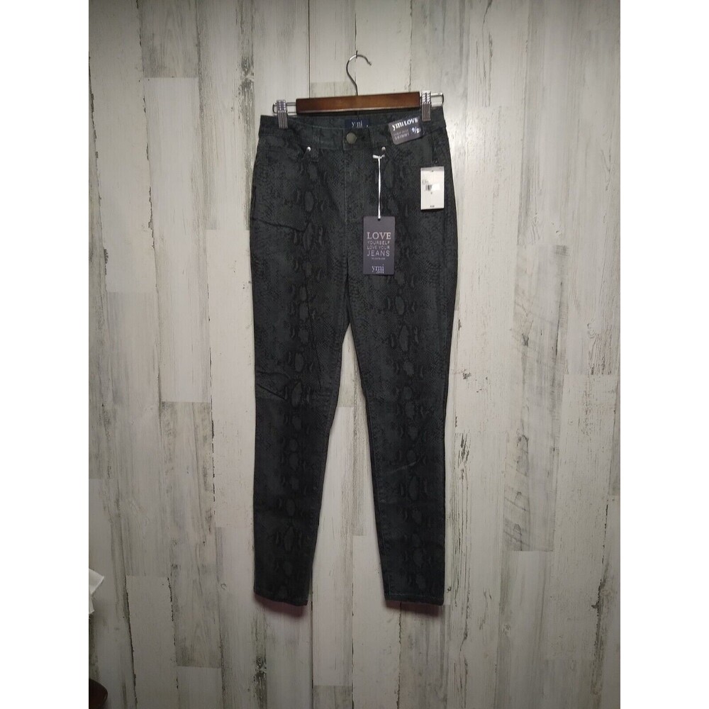 NWT YMI Love High Rise Skinny Gray Snake Print Jeans Size 9/29